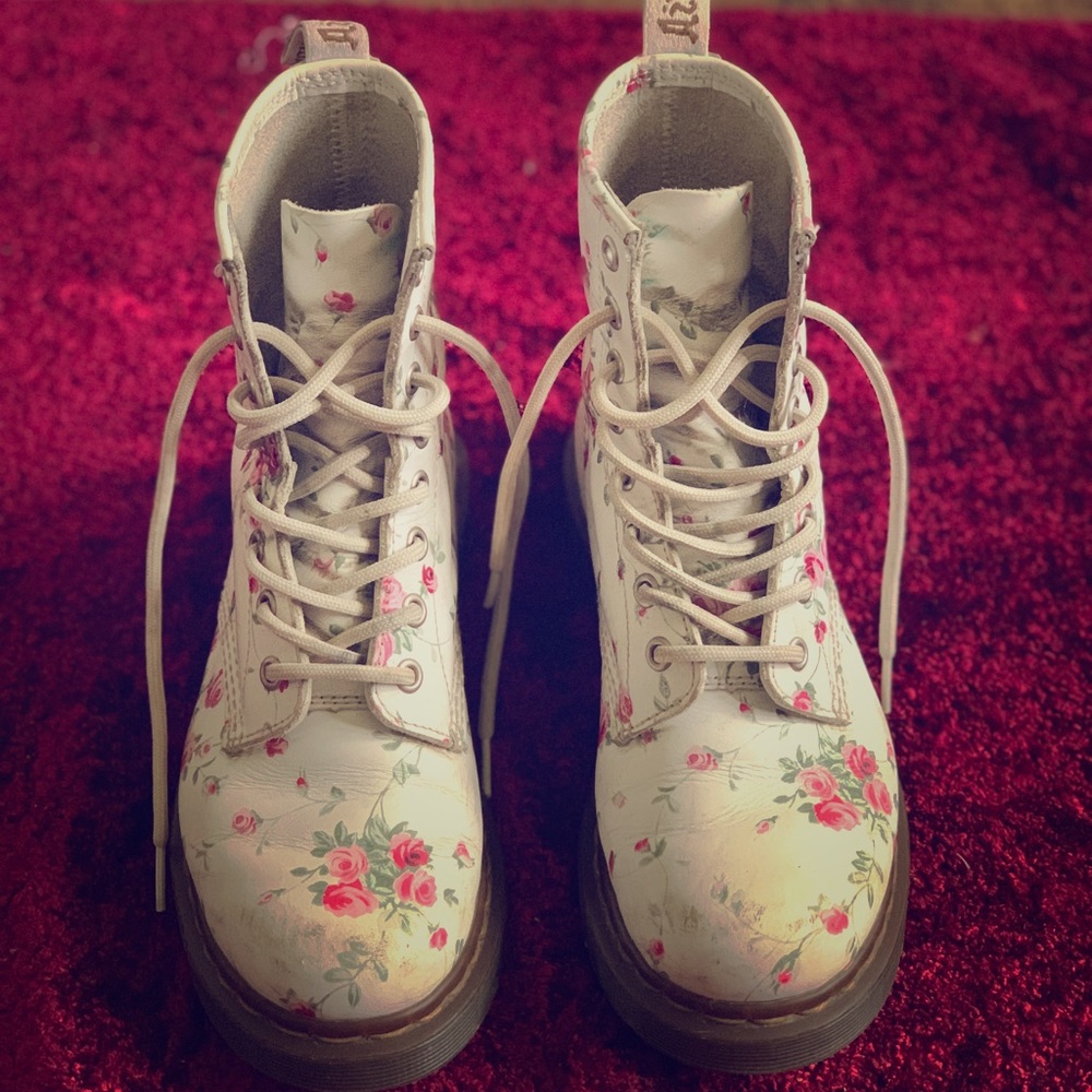 White Floral Doc Marten’s- Discontinued!